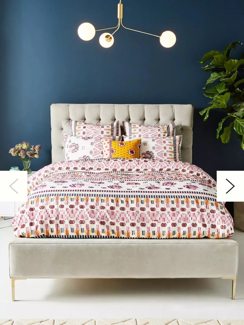Anthropologie Woven Malindi Size: Queen Duvet Cover in White and Pink NWT #Lux-T
